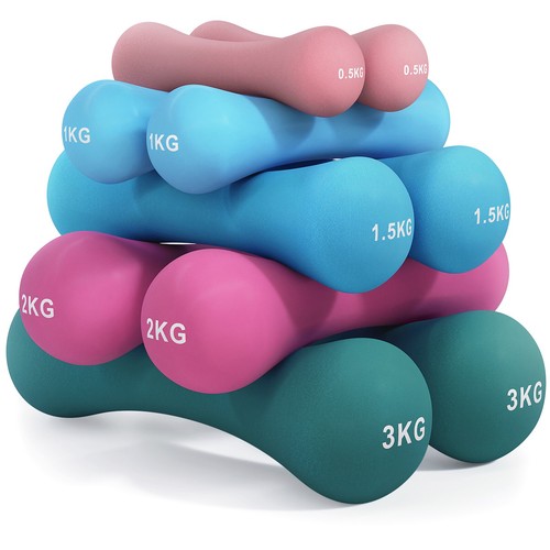 Neoprene bone dumbbells - bone, set