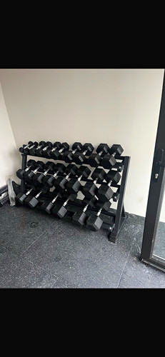 Black hex dumbbell sets - black, –