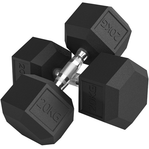 Homcom 2x20kg rubber - homcom, hex