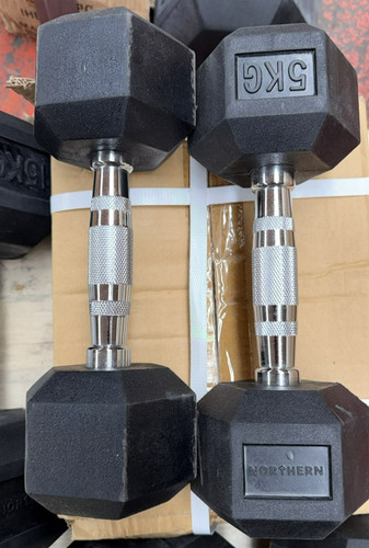 Hex dumbbells 5kg pair - x2,