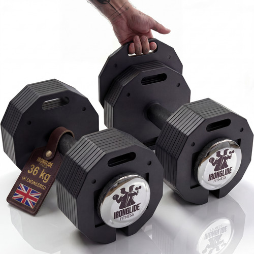 Ironglide adjustable dumbbells - ironglide,