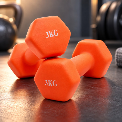 3kg neoprene dumbbells pair - dumbbells,