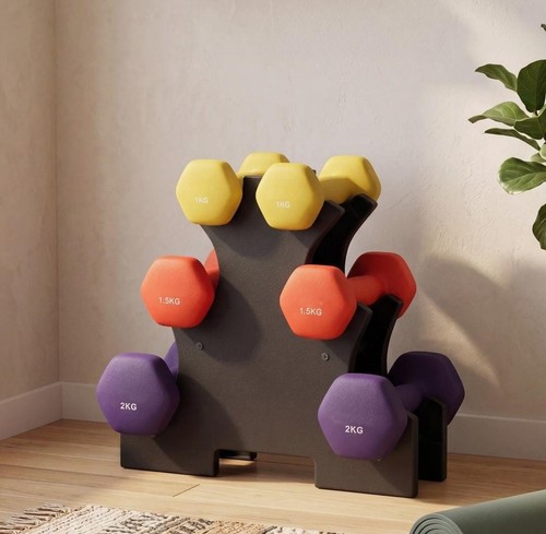 Hex dumbbell set - with, 3