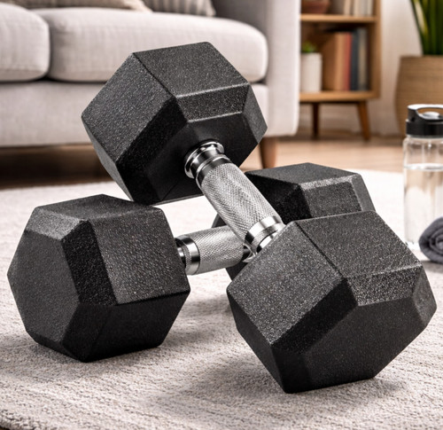 Hex dumbbells pairs - hex, rubber