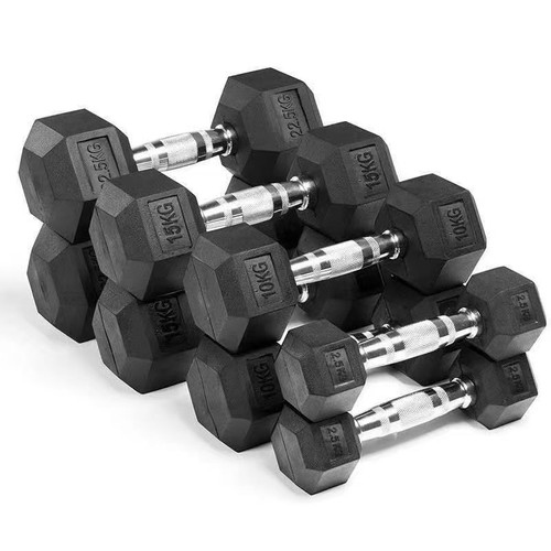 Hex dumbbells set - hex, rubber