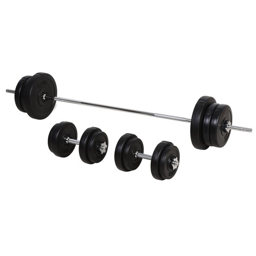 Homcom dumbbell and barbell - dumbbell,