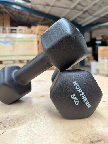 Neoprene hex dumbbells 5kg - hex,